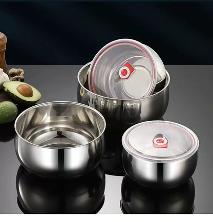 Stainless Steel Food Storage Bowls with Airtight Lids (3 PCS Set)