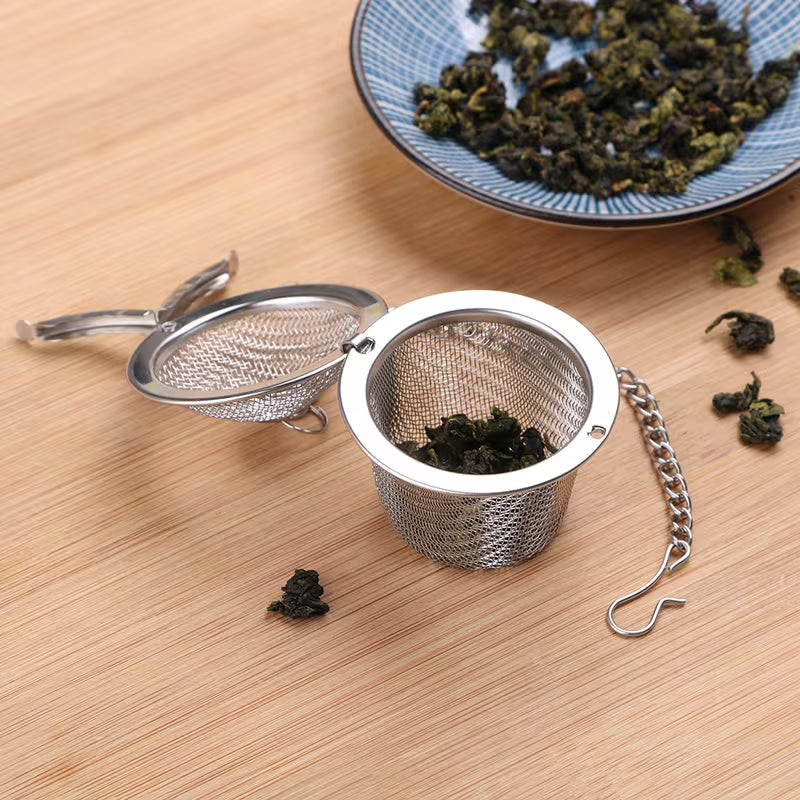 Stainless Steel Loose Leaf Tea Infuser – Reusable Locking Mesh Tea Strainer for Hot & Iced Tea