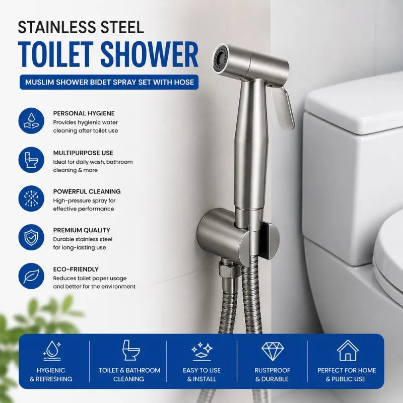 Stainless Steel Toilet Shower – Muslim Shower Bidet Spray Set with Hose