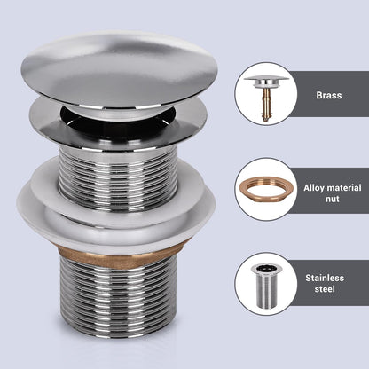 Wash Basin Pop-Up Drain Stopper – Universal Fit, Chrome Finish