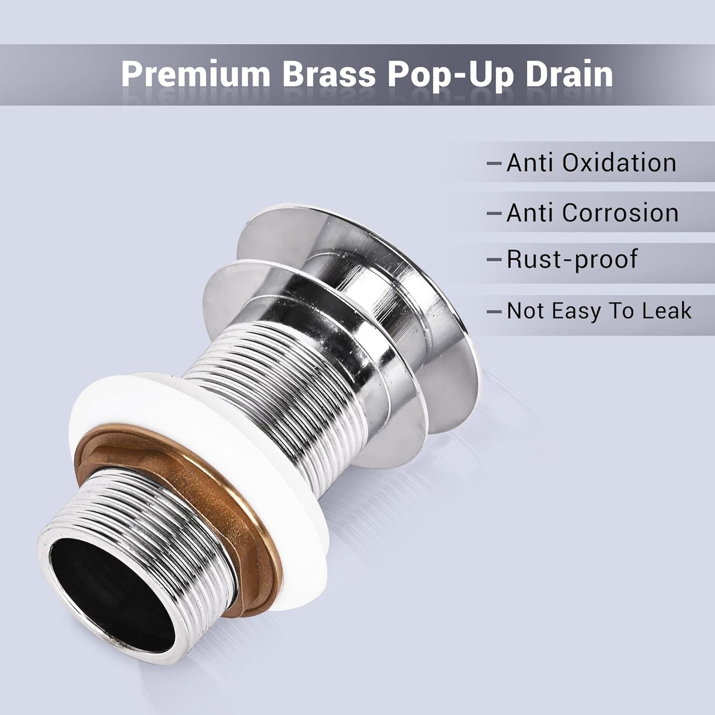Wash Basin Pop-Up Drain Stopper – Universal Fit, Chrome Finish