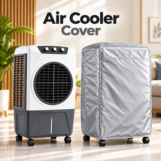Waterproof Air Cooler Cover 34 x 34 x 42 Inches Heavy Duty Dustproof Protective Cooler Storage Cover with Durable Fabric and Elastic Fit for Indoor Outdoor Seasonal Protection