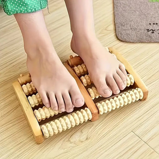 Wooden Roller Foot Massager – Natural Stress Relief & Foot Therapy Tool